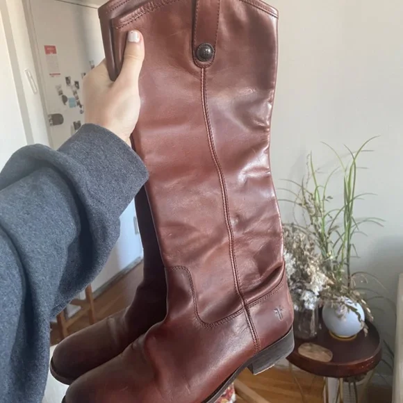 Frye Melissa Button Leather Riding Boots - 7.5 - Picture 2 of 4